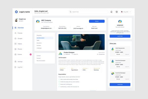 Job Finder Dashboard UI Kit