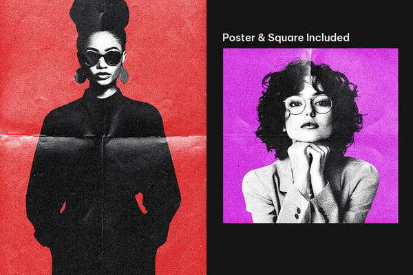 Retro Printer Square And Poster Photo Effect
