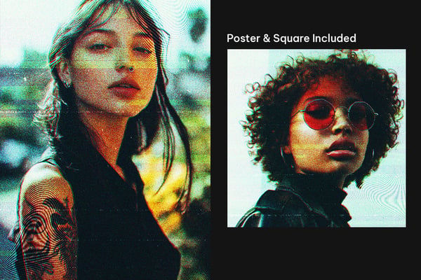 VHS TV Square And Poster Photo Effect