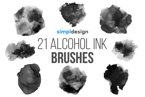 21 Alcohol Ink Photoshop Brushes