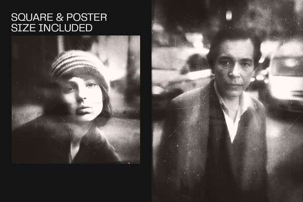 Old Cinema Blur Square And Poster Photo Effect