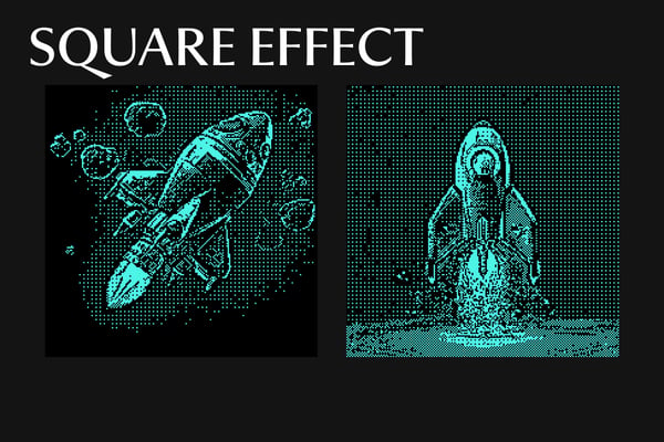 Pixel Screen Square And Poster Photo Effect