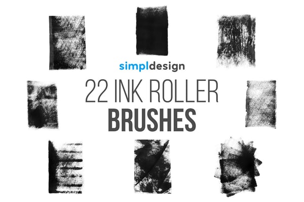 22 Ink Roller Photoshop Brushes