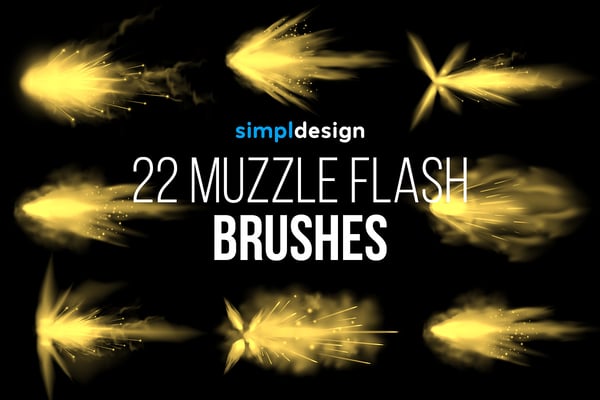 22 Muzzle Flash Photoshop Brushes