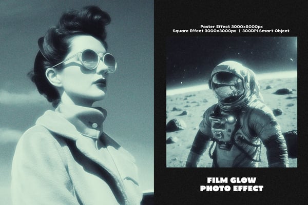 Film Glow Square And Poster Photo Effect