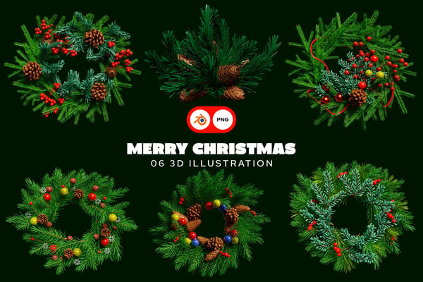 Merry Christmas 3D Illustration Pack