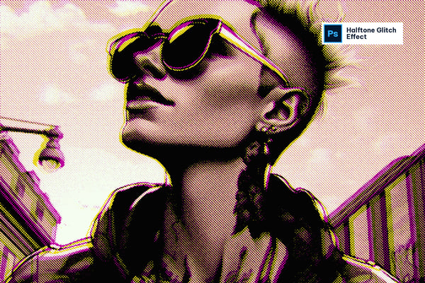 Halftone Glitch Effect