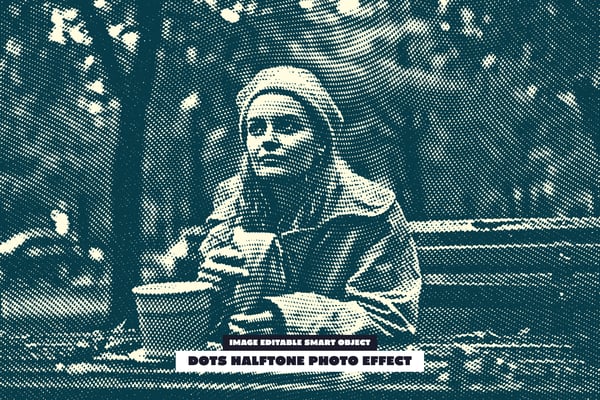 Dots Halftone Photo Effect