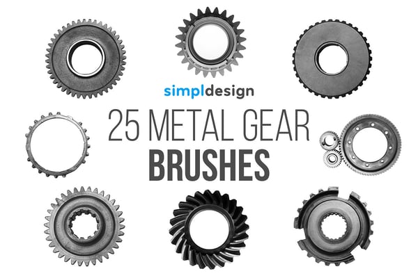 25 Metal Gear Photoshop Brushes