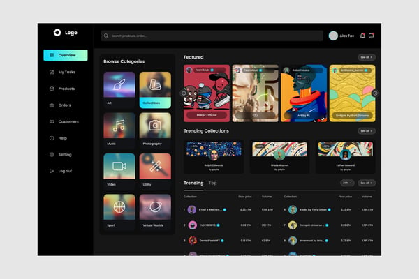 NFT Collection Store Dashboard UI Kit