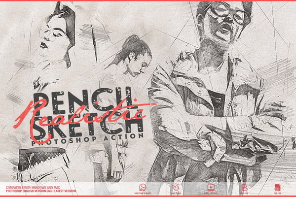Realistic Pencil Sketch Photoshop Action