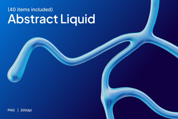 Abstract Liquid 3D Icon Set