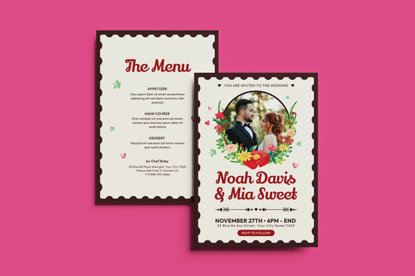 Flora Wedding Invitation Template