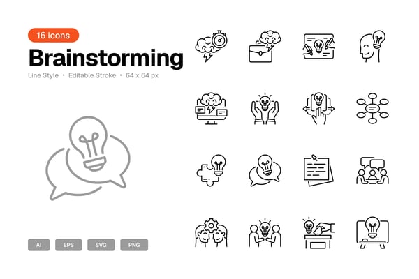 Brainstorming Icon Set