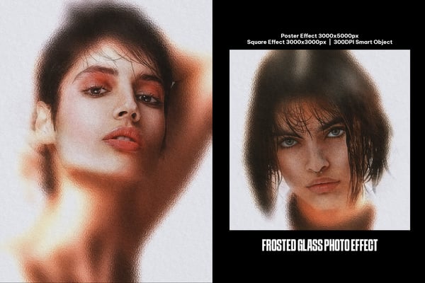 Frosted Glass Square And Poster Photo Effect
