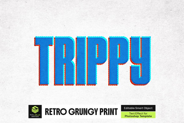 Retro Grungy Print Text Effect