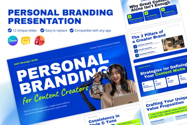 Personal Branding Presentation Template for Content Creators