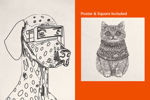 Sketch Pencil Square And Poster Photo Effect