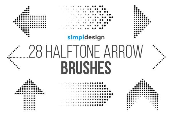 28 Halftone Arrow Photoshop Brushes