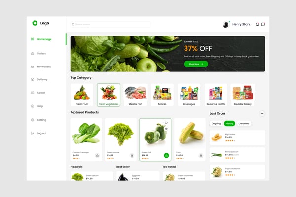 Grocery Dashboard UI Kit