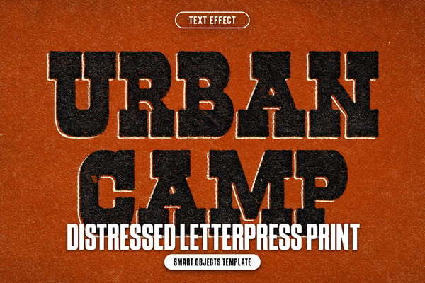 Distressed Letterpress Print Text Effect