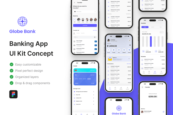Globe Bank - Banking App UI Kit