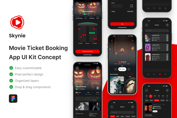 Skynie - Movie Ticket Booking App UI Kit