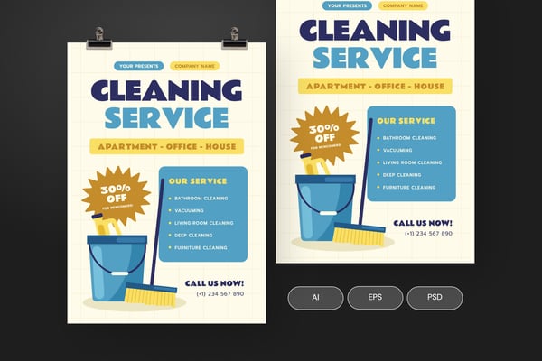 Modern Cleaning Service Flyer Template