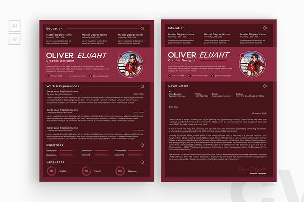 Red Color Resume CV
