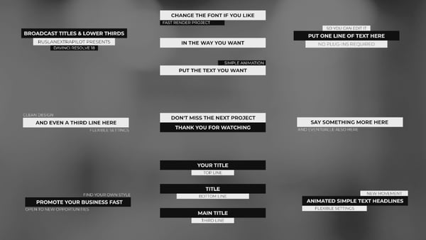 Broadcast of Black and White Lower Thirds  DR