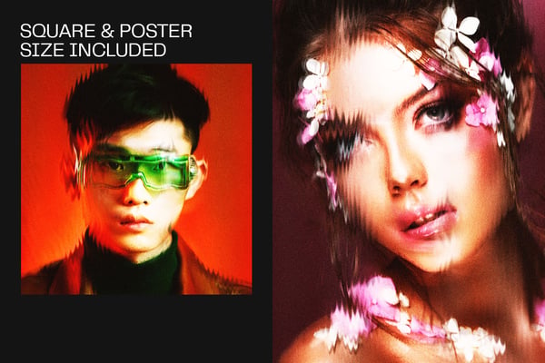 Wavy Distortion Square And Poster Photo Effect