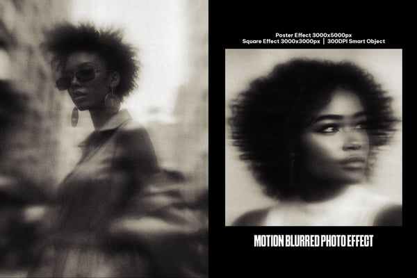 Motion Blurred Square And Poster Photo Effect