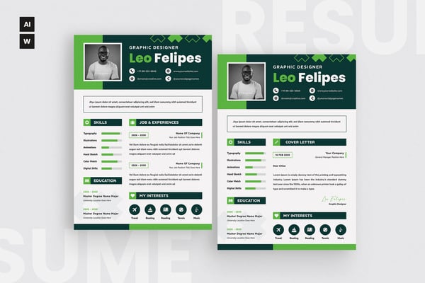 Green Style Resume CV