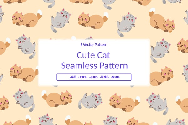 Cute Cat Seamless Pattern Collection