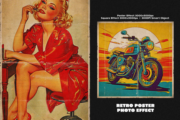 Retro Poster Square And Poster Photo Effect