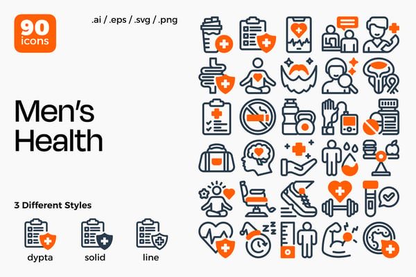 Men's Health Icon Set