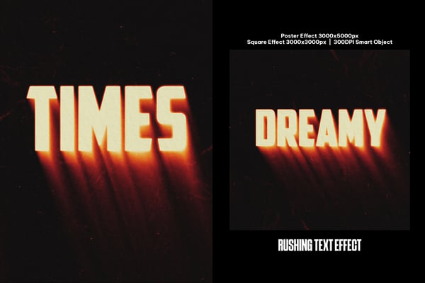 Rushing Square And Poster Text Effect