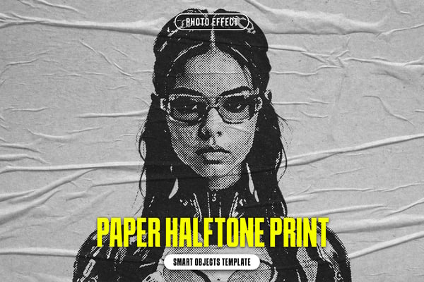 Paper Halftone Print Photo Effect