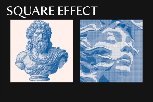 Bitmap Dithering Square And Poster Photo Effect