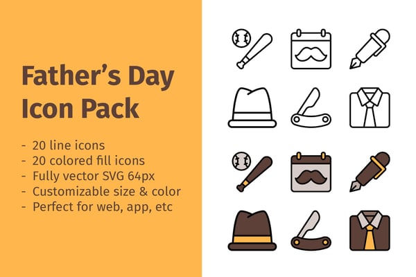 40 Fathers Day Icon Pack