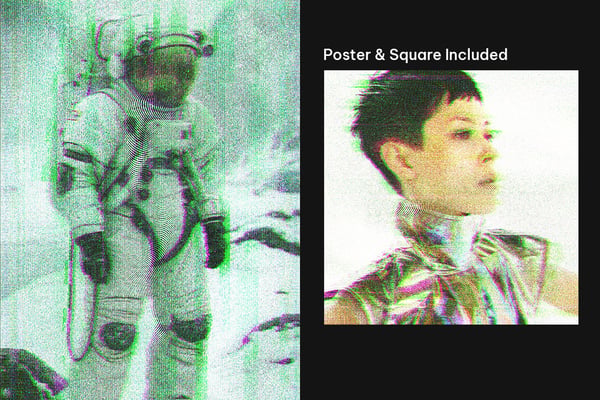 VHS Screen Glitch Square And Poster Photo Effect