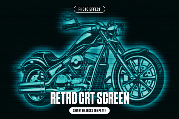 Retro CRT Screen Photo Effect
