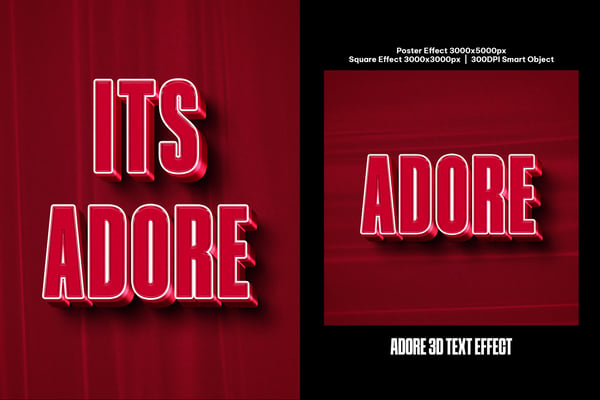 Adore 3D Square And Poster Text Effect