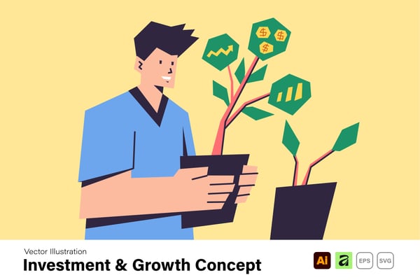 Free Vector Illustration - Business Investment & Growth Concept