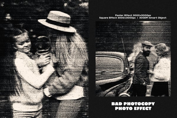 Bad Photocopy Square And Poster Photo Effect