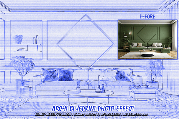 Architecture Blueprint PSD Photoshop 