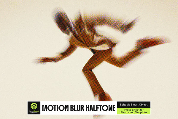 Motion Blur Halftone Photo Effect
