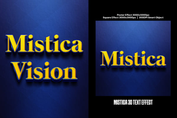 Mistica 3D Square And Poster Text Effect