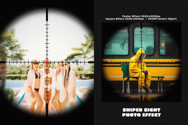 Sniper Sight Square And Poster Photo Effect