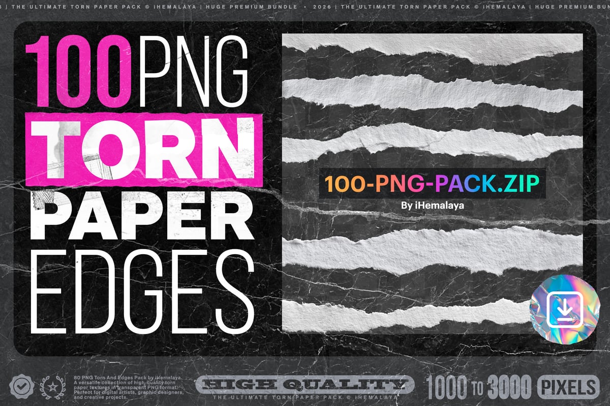 Free Torn Paper Textures: 100 PNG Elements for Grunge Design